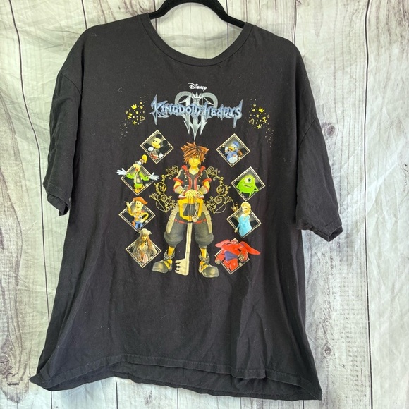Disney Kingdom Hearts Vintage Y2K Black T-Shirt 2X - Picture 1 of 6